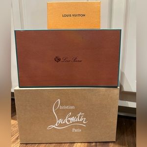 Loro Piana box + Christian Louboutin box + Louis Vuitton box all authentic